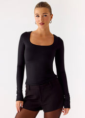 Kiely Long Sleeve Top - Black