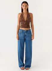 Malachi Beaded Top - Chocolate