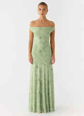 Wasting Time Maxi Dress - Blurred Lime