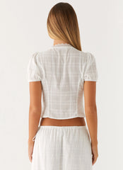 Sweet Lullaby Button Up Shirt - White