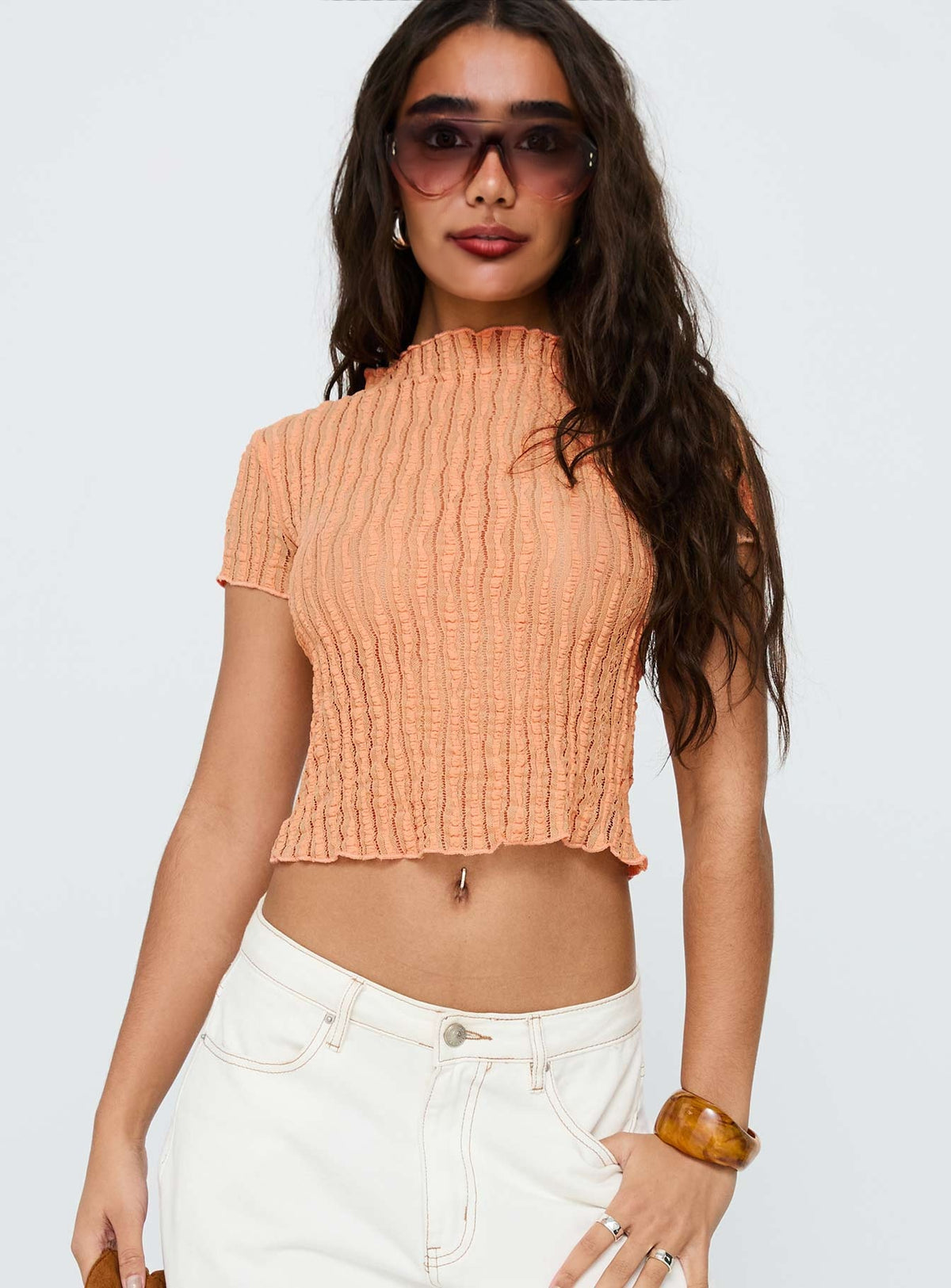Padra Short Sleeve Top Orange