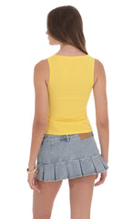 Double Bow Top in Yellow