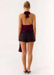Teaha Wrap Top - Plum