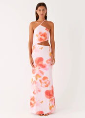 Riano Cut Out Maxi Dress - Blushing Blossom