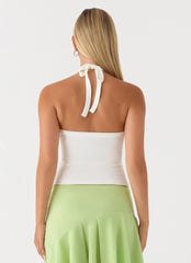 Daydreamin Halter Top - White