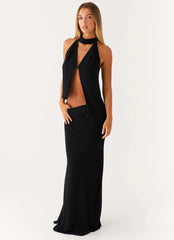 Canyon Chiffon Maxi Skirt - Black