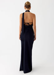 Keena Scarf Maxi Dress - Navy