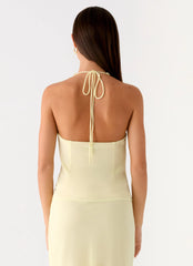 Log In Halter Top - Yellow