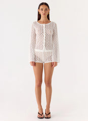 Selina Long Sleeve Top - Ivory