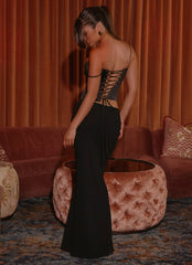 Canyon Chiffon Maxi Skirt - Black