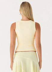Jacqui Beaded Tank Top - Yellow