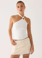 Khai Halter Top - White