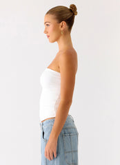 Adrienna Strapless Top - White