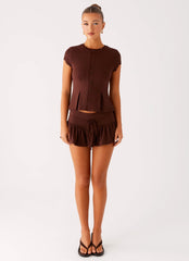 Landon Mini Skort - Chocolate