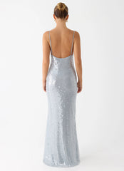 Solo Sequin Maxi Dress - Misty Blue