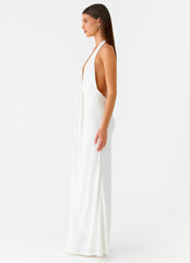 Cheyenne Halter Neck Maxi Dress - Ivory