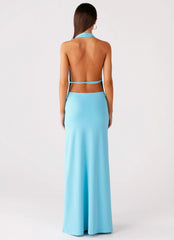 Driftwood Cowl Maxi Dress - Turquoise