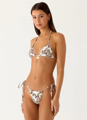 Natti Shell Halter Bikini Top - Vanilla Meadow