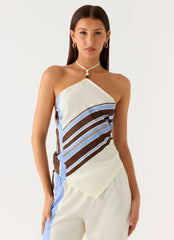 Julissa Halter Top - Purple Stripe