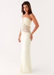 Sweet Energy Strapless Maxi Dress - Yellow