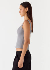 False Start Top - Smoke Grey