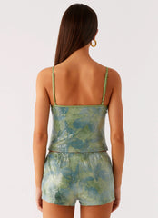 Ajean Sequin Cami Top - Lime Blood