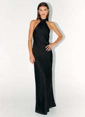 Keena Scarf Maxi Dress - Black