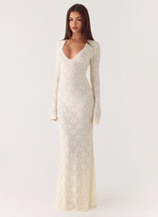 Astoria Long Sleeve Maxi Dress - Ivory